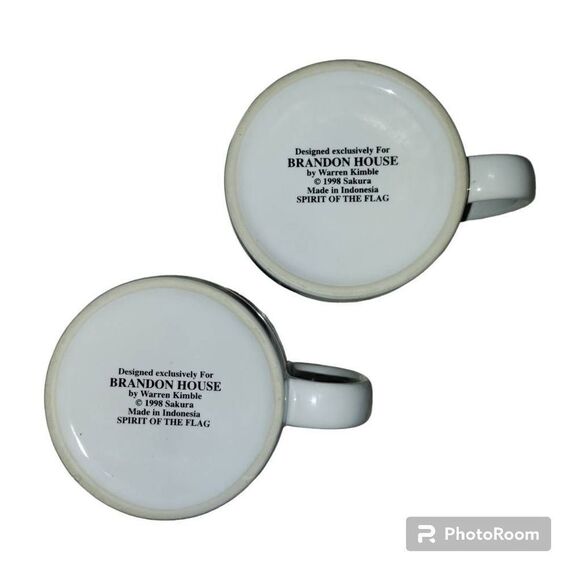 2 Sakura Brandon House Warren Kimble Spirit of the Flag Mugs - Picture 6 of 7